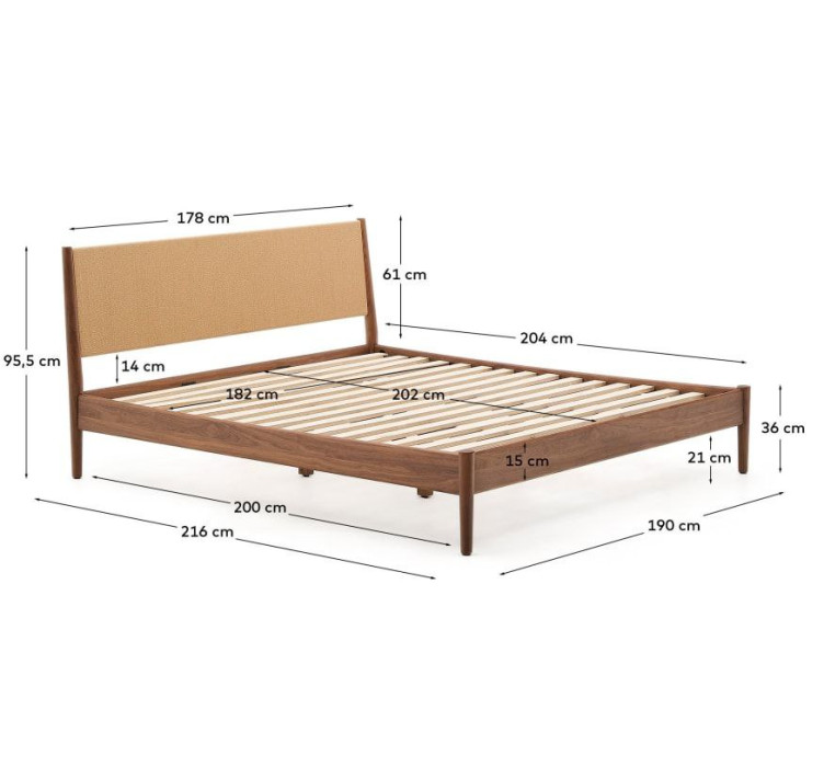 Ліжко Elan N0100015MM41 зі шпону та масиву горіха 180 x 200 см10